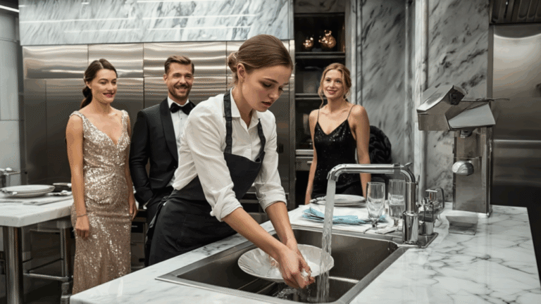 The Waitstaff Made Her Wash Dishes—Only to Discover She Was the Host’s Wife