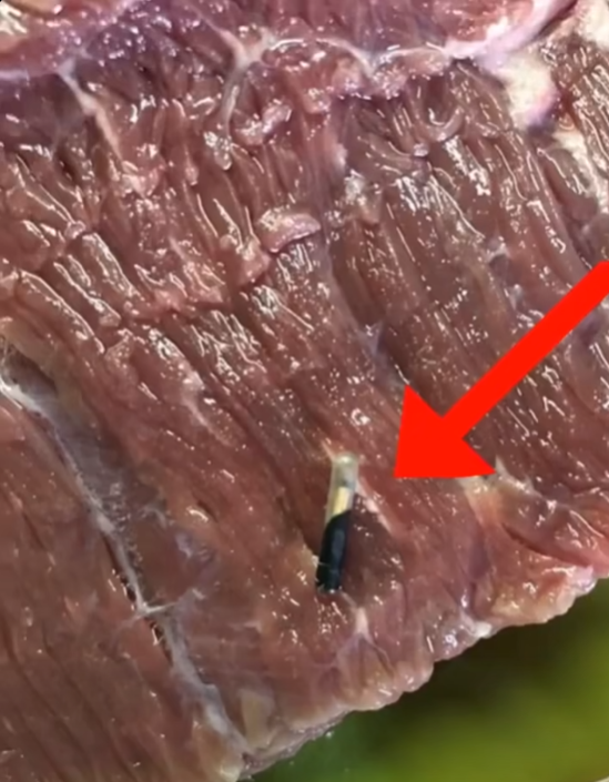 I purchased some meat from the store and found something unusual inside