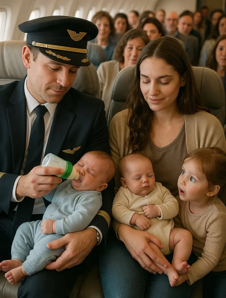 I Was Left Alone with Three Crying Babies on a Plane—Then a Pilot Did Something I’ll Never Forget